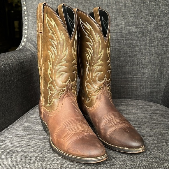 Laredo Shoes - Laredo Boots Lea Vamp Fox Women's Leather Cowgirl Chore Western 7.5